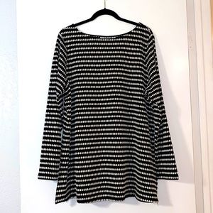 Susan Graver Black & White Printed Blouse New! XL